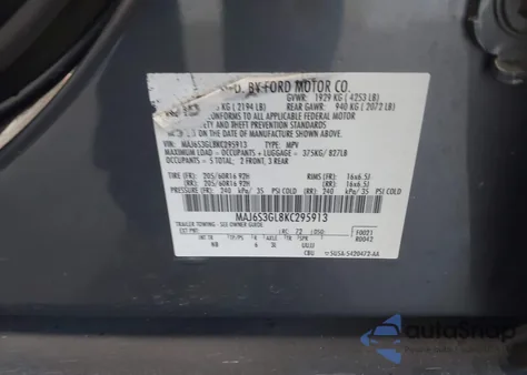 2019 Ford Ecosport Se из США, поврежденный, VIN MAJ6S3GL8KC295913